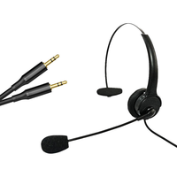 OMFOX Headset Over Ear Mikrofon Boom Kontrol Volume Tombol Komputer Belajar Gaming