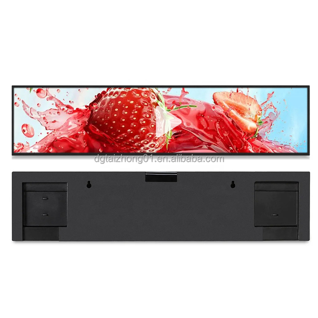 Ultra Wide Bar Shelf Edge Screen Stretched LCD Digital Signage Full Color HD with CMS Software Remote Content Management Indoor