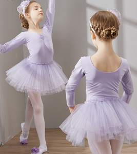 Enfant en bas âge Ballet danse <span class=keywords><strong>jupe</strong></span> costume col en v dos nu dentelle <span class=keywords><strong>Tutu</strong></span> Costume Ballet Performance porter pour les enfants - Product Image 5