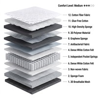 Matelas silencieux respirant à régulation de température, taille personnalisable, soulagement de la pression, pour un sommeil en toutes saisons