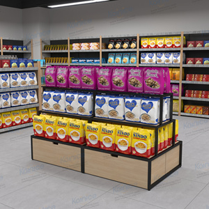 Kainice freestanding gỗ góc Kệ siêu thị Rack hiển thị cho các mặt hàng tạp hóa bột mì & Trứng Tủ cho cửa hàng bán lẻ sử dụng - Product Image 6