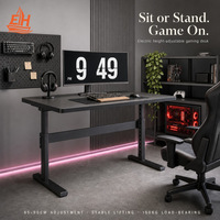 Bureau de jeu ergonomique avec cadre métallique robuste, bureau spacieux pour ordinateur de jeu PC, table de jeu pour joueur, poste de travail à domicile