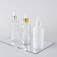 Bouteille en verre et opale vide Offre Spéciale de 100ml avec compte-gouttes pour emballage de soins de la peau cosmétique d'huile essentielle