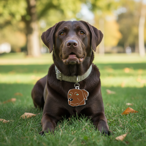 Medaglietta identificativa per cani Labrador marrone cioccolato smaltata - Product Image 3