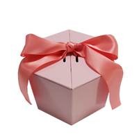 Boîte cadeau de mariage en gros, double porte, ruban, Saint-Valentin, fleur, cœur, hexagone