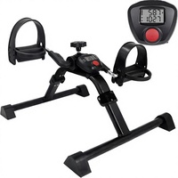 Vélo d'exercice de bureau avec écran LCD - Mini vélo pliable en acier allié pour l'entraînement des bras et des jambes - Équipement de fitness à domicile