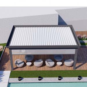 Système de <span class=keywords><strong>piscine</strong></span> complet avec toit rétractable Rideaux chauds Stores étanche Pergola-Pavillon blanc/Gazebo - Product Image 3