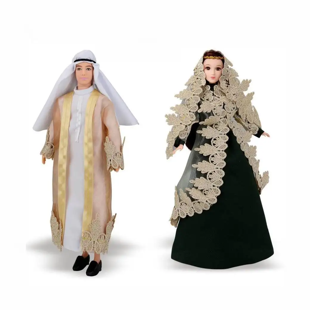 Juguete Muneca Moda Para Ninos Berpura-pura Bermain Mainan Plastik Pvc Figurine Manis Kecantikan Pesta Perempuan Laki-laki Aksesoris Busana Muslim Boneka