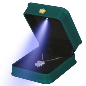 Crown Slim Waist LED Light Spray Paint Bead Treasure <b>Box</b> Necklace Pendant Bracelet <b>Ring</b> <b>Box</b> Velvet Packaging <b>Box</b> Wholesale - Product Image 1