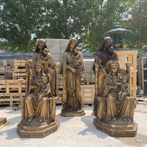 Sculpture religieuse personnalisée en laiton et bronze Pieta Vierge Marie et Jésus pour extérieur, jardin, parc urbain, église, à vendre - Product Image 1