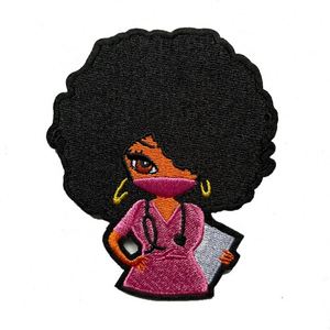 Nurse Embroidery Cute Style Patch Custom Black Nurse Uniform Iron on Badge Patches for Clothes Decoration - Product Image 1