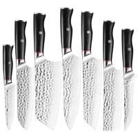Couteaux de cuisine forgés à motif martelé 5Cr15 : Couteau d'office, Couteau de boucher, Couteau de chef, Couteau Santoku, Couteau Nakiri, Couteau à désosser, Couteau utilitaire