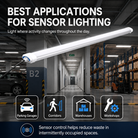 Lumière LED à détecteur de mouvement pour micro-ondes, étanche IP65, pour garage, éclairage de voie de circulation