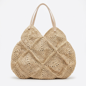 Bolso Tote de Rafia Estilo Bohemio, Color Sólido, para Todas las Temporadas, Duradero, Suave, con Logotipo Personalizado ANA Madagascar - Product Image 2