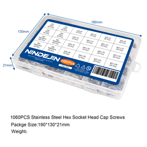 Stock 12.9 Grade Carbon Steel Metric 1060 PCS <b>Bolt</b> Nut Kit M2 M3 <b>M4</b> M5 Allen Hex Socket Head Cap Screw - Product Image 2