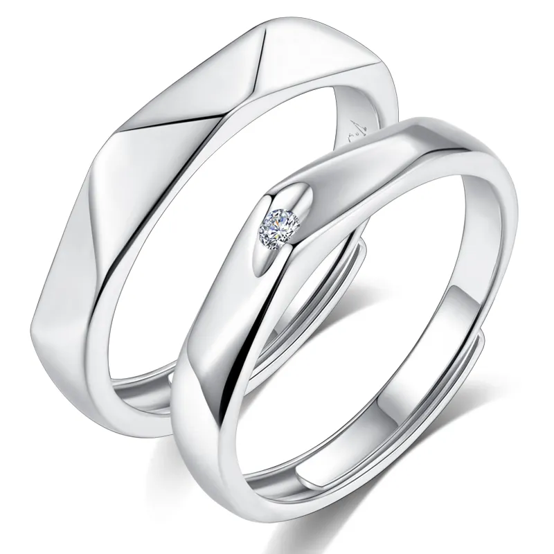 Dropshipping Couple Rings Adjustable Silver Rings Jewelry Women 925 Sterling Mens Rings 925 Sterling Silver