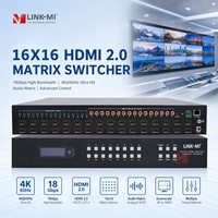 4K60Hz 16x16 HDMI Matris 16 Giriş 16 Çıkış Video Anahtarlayıcı, LCD Panel Düğmeli, Akıllı EDID RS232 TCP/IP Kontrolü, Ses Düzeyi Kontrolü