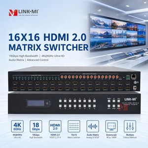 Matrice <span class=keywords><strong>HDMI</strong></span> <span class=keywords><strong>16x16</strong></span> 4K60Hz, commutateur vidéo 16 entrées 16 sorties avec panneau LCD, bouton intelligent, contrôle EDID RS232 TCP/IP, contrôle du volume - Product Image 2