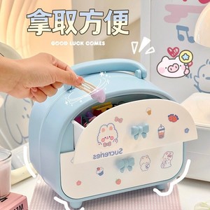Sucreries Hair Accessory Storage <b>Box</b> With Drawers For Desk <b>Makeup</b> Jewelry Organizing Pink Blue - Product Image 4