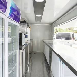 Vintage Mobile Stainless Steel Aluminum Food Trailer 4-<b>Wheel</b> Fast Food Truck Double Water Sinks Multifunctional Snack Food Chips - Product Image 6