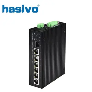 4 порта PoE полный гигабитный промышленный управляемый коммутатор Ethernet PoE с 1 сетевым переключателем SFP DIN-рейка 24 В/48 В BT_90W PoE коммутатор