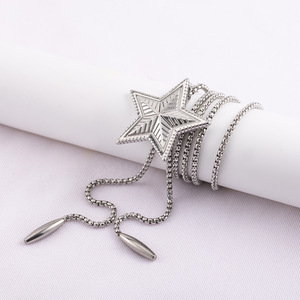 สร้อยคอไทเทเนียมรูปดาวทรงตัว Y แบบ unisex  โซ่ยาว แฟชั่นสำหรับผู้ชายและผู้หญิง - Product Image 3