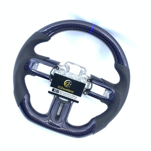 Volante de Fibra de Carbono Negro y Azul Personalizado CCExcellent para <span class=keywords><strong>Ford</strong></span> Mustang 2018-2023 <span class=keywords><strong>Ford</strong></span> <span class=keywords><strong>SHELBY</strong></span> GT350R ORIGINAL 2018-2021 - Product Image 2