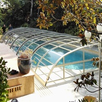 Meistverkaufte Schwimmbad-Automatik-Luftkuppeln Schwimmkuppel Swim-Spa Wintergärten Glashäuser & Wintergarten-Poolabdeckung aus Polycarbonat