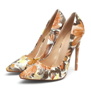 Eleganti <span class=keywords><strong>scarpe</strong></span> eleganti da <span class=keywords><strong>donna</strong></span> marrone con fondo rosso giallo larga larghezza - Product Image 5