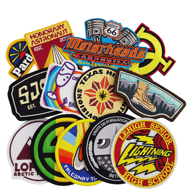 Designer Custom Embroidery Chenille Iron on Patches Clothes Badges Logo Woven Patches for Hats Sports velcro Embroidered Patch