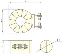 Transformador de Corriente Monofásico de Bajo Voltaje MR-60 300/5A 400A/5A, Bobina Toroidal, Estándar IEC60044-1