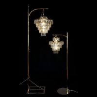 Lampe de sol en fer et acrylique en forme de glaçon, lustre suspendu, décoration de mariage, de fête, de scène, de fond de scène, chemin de table lumineux