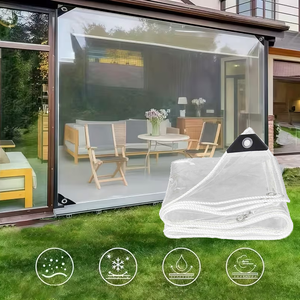 Anti Aging Crystal Clear Tarp Clear Waterproof <strong>Tarpaulin</strong> <strong>for</strong> <strong>Pergola</strong> Cover Weather Resistant Tear Resistant Easy to Store - Product Image 1