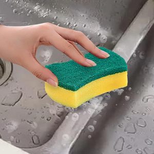 Dishwashing <b>Sponge</b> for Kitchen Emery <b>Sponge</b> Double Side <b>Sponge</b> for Dishwashing Scouring Pad Kitchen Household Cleaning Supply - Product Image 3