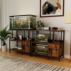 <span class=keywords><strong>ตู้</strong></span>ปลาสี่เหลี่ยมทรงแข็งแรงทนทาน สีดำ สแตนเลส สำหรับบ้าน/สำนักงาน พร้อมช่องเสียบปลั๊กไฟและ<span class=keywords><strong>ตู้</strong></span>เก็บของ สำหรับเต่าและสัตว์เลื้อยคลาน - Product Image 3