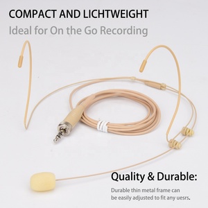 Microphone double à fixation sur <span class=keywords><strong>la</strong></span> tête - Léger, prise femelle 3,5 mm compatible avec le système sans fil Sennheiser - Product Image 3