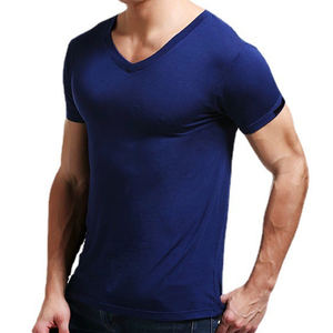 T-shirt da <span class=keywords><strong>uomo</strong></span> di alta qualità <span class=keywords><strong>taglie</strong></span> forti t-shirt scollo a v traspirante con logo personalizzato etichetta Plain Blank t-shirt - Product Image 2