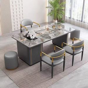 Ensemble de table à thé en pierre moderne 6 pièces avec bouilloire intégrée pour le bureau ou la salle à manger - Product Image 3
