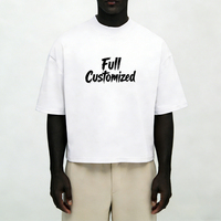 Camisetas Personalizadas de Corte Cuadrado para Hombre, Camiseta de Algodón 100% de Alto Gramaje, Cuello Redondo Acanalado, Estilo Urbano Oversize, Camisetas Cortas de Corte Cuadrado para Hombre