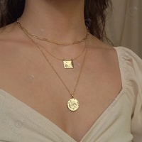 Collier avec pendentif en forme d'enveloppe avec signe starburst pour fille, bijoux fins, Gemnel