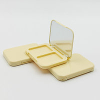 Palette de maquillage rectangulaire personnalisée 2 couleurs, emballage vide en plastique compact pour fard à paupières, conteneur de blush avec miroir