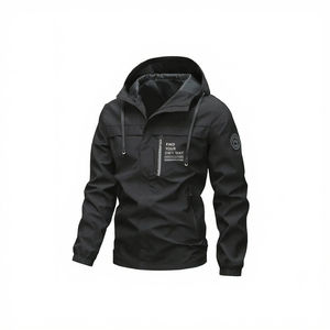 Blouson aviateur pour homme en velours côtelé uni, col montant, fermeture éclair, taille grande, vêtement de travail polyvalent pour l'automne - Product Image 3