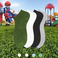 Chaussettes d'été en coton doux pour hommes, respirantes, évacuant l'humidité, coussinets de soutien de la voûte plantaire, antidérapantes.