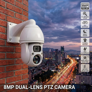Cámara PTZ Térmica Láser IR6 CMOS 4K con Zoom 30X, Visión Nocturna de Largo Alcance, NVR, Seguridad Industrial para Exteriores - Product Image 4