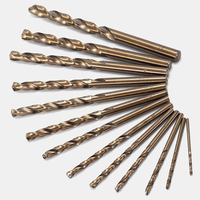 Jeu de forets hélicoïdaux Pexmientas HSS Cobalt à 2 cannelures entièrement affûtés, 0,5-16 mm, pour le perçage du métal et de l'acier inoxydable