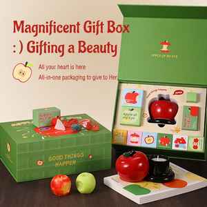 LANJO Apple Aromatherapy Gift Box Cute Fruit Shape Scented <b>Candle</b> <b>Set</b> For Valentine's Day - Product Image 2