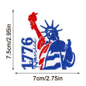 Nuevo Parche Bordado Termoadhesivo con la Campana de la Libertad de EE. UU. del 250 Aniversario y la Bandera de la Diosa, para Decoración de Ropa, Sombreros y Bolsos - Product Image 6