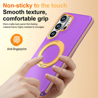 Étuis magnétiques pour téléphones portables Samsung Galaxy S26 Ultra S25 Plus S25 S24 FE 360 °   Coque de téléphone de luxe colorée avec béquille rotative