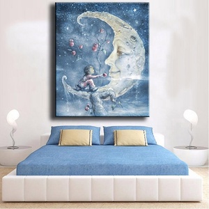 Ever Moment - Pintura de Diamantes 5D, Diseño de Niño Regalando una Manzana a la Luna, Mosaico, Punto de Cruz, Bordado de Diamantes, ASF842 - Product Image 2