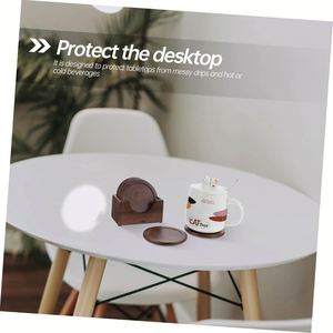 100% Natural Beech/Walnut Wood Round <b>Coaster</b> Set Holder Laser Cut Sizes S/M/L Classic Style Eco-Friendly for <b>Drinks</b> Hot Mats - Product Image 6
